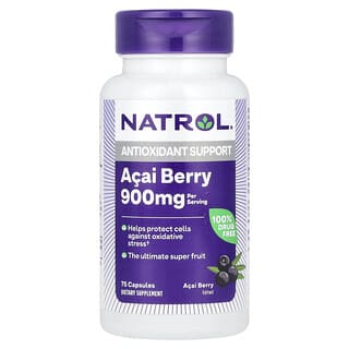 Natrol, Baies d'açaï, 1000 mg, 75 capsules végétariennes (500 mg par capsule)