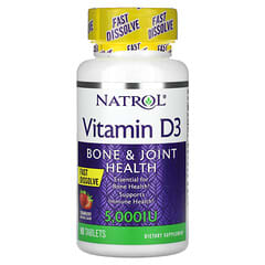 Natrol, Vitamin D3, Bone & Joint Health, Strawberry Natural Flavor, 5,000 IU, 90 Tablets