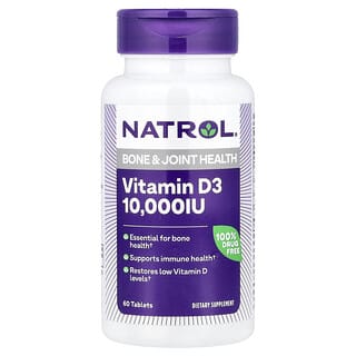 Natrol, 維生素 D3，骨骼和關節健康，10000 國際單位，60 片