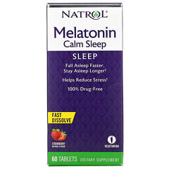 Natrol‏, מלטונין לשינה רגועה, מתמוסס במהירות, בטעם תות, 60 טבליות