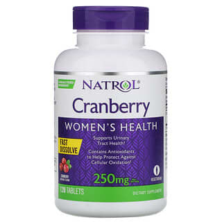 Natrol, Быстрорастворимый продукт со вкусом клюквы, 125 мг, 120 таблеток