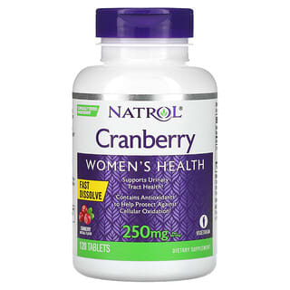 Natrol, Cranberry, fácil dissolução, sabor de cranberry, 125 mg, 120 comprimidos