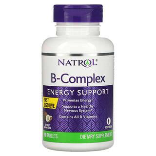 Natrol, B - コンプレックス、素早く溶ける、天然ココナッツフレーバー、90粒