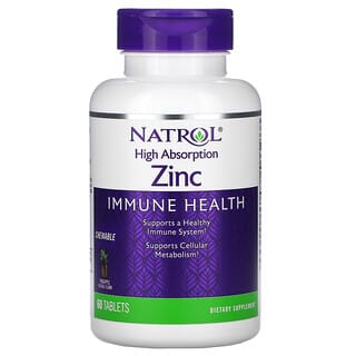 Natrol, High Absorption Zinc, Natural Pineapple Flavor, 60 Tablets
