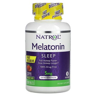 Natrol, Мелатонин, быстрорастворимый, экстра сила, клубника, 5 мг, 150 таблеток