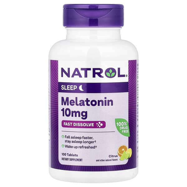 Melatonin, Fast Dissolve, Citrus, 10 mg, 100 Tablets