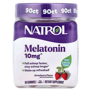 Natrol, Gomas de Melatonina, Morango, 90 Gomas (5 mg por Goma)