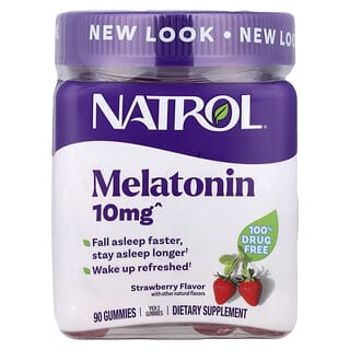 Natrol, Melatonin Gummies, Strawberry, 10 mg, 90 Gummies (5 mg per Gummy)