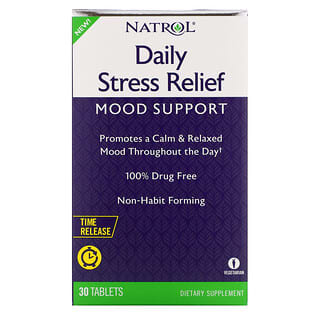 Natrol, Tägliche Stresslinderung, zeitverzögerte Freisetzung, 30 Tabletten