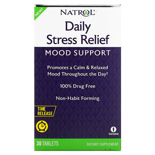 Natrol, Alivio antiestrés diario, Liberación prolongada, 30 comprimidos