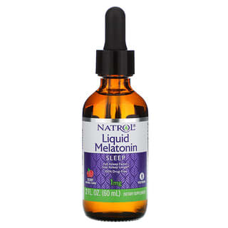 Natrol, Liquid Melatonin, Sleep, Berry Natural Flavor, 1 mg, 2 fl oz (60 ml)