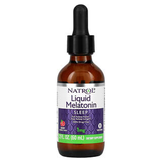 Natrol, Mélatonine liquide, Sommeil, Saveur naturelle de baies, 1 mg, 60 ml (2 oz liq.)