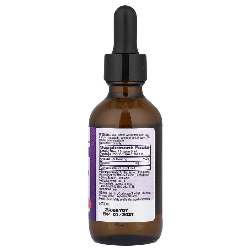 Liquid Melatonin, Berry, 1 mg, 2 fl oz (60 ml)