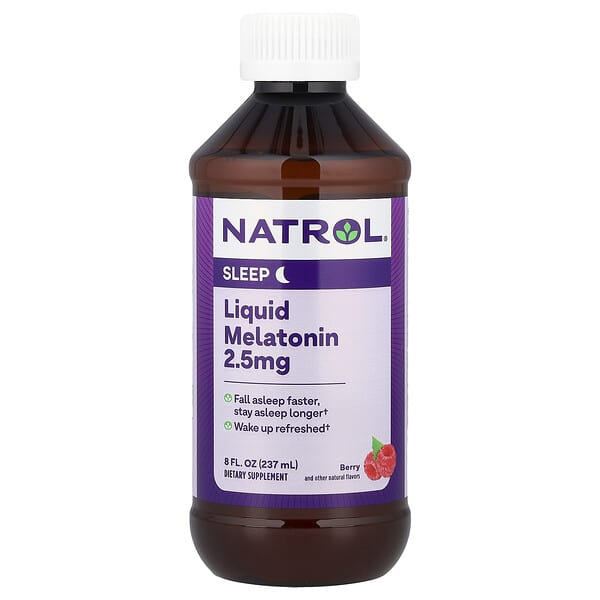 Natrol Liquid Melatonin, Berry, 2.5 mg, 8 fl oz (237 ml)