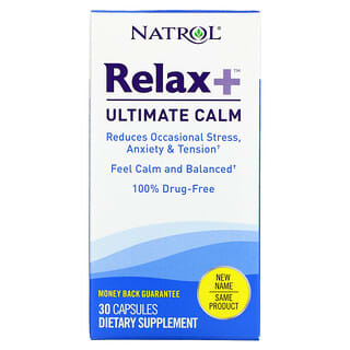 Natrol, Relax +, Máxima calma, 30 cápsulas