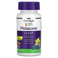 Natrol, Kids, мелатонин, для детей от 4 лет, клубничный вкус, 40 таблеток