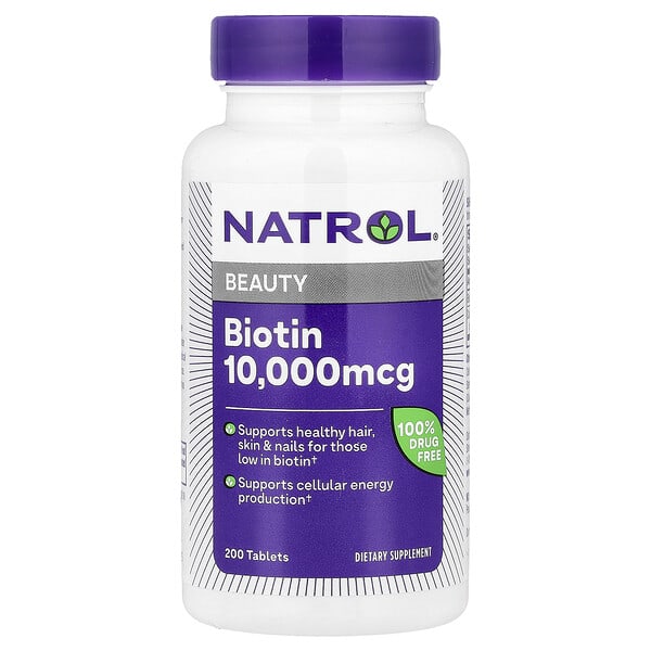 Natrol, Biotin, 10,000 mcg, 200 Tablets