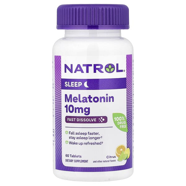 Melatonin, Fast Dissolve, Citrus, 10 mg, 60 Tablets