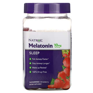 Natrol, Мелатонин, со вкусом клубники, 5 мг, 140 жевательных мармеладок