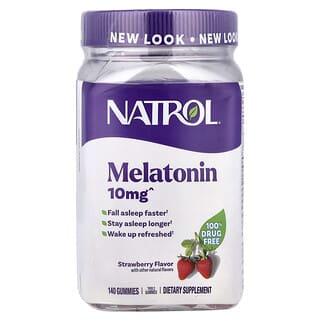 Natrol, 褪黑荷尔蒙，睡眠，草莓味，10 毫克，140 粒软糖（每粒软糖 5 毫克）