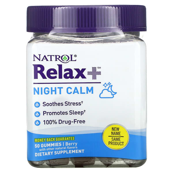 Natrol, Relaxia（リラクシア）、ナイトカーム、ベリー、グミ50粒
