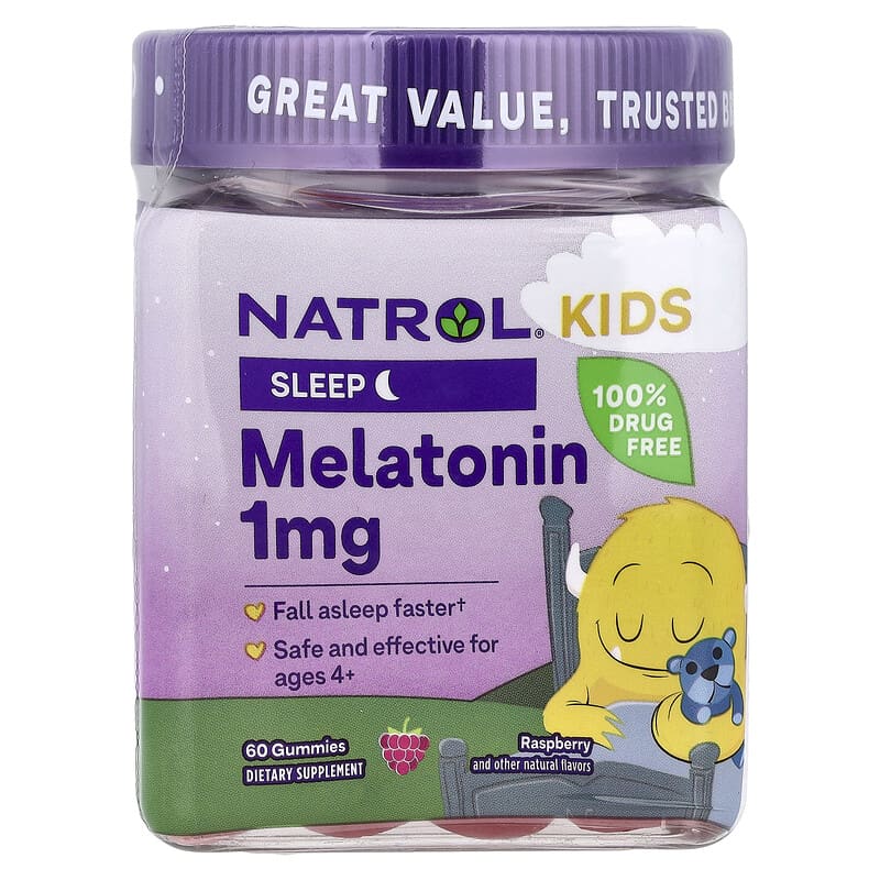 Kids, Melatonin Gummies, Ages 4+, Raspberry, mg, 60 Gummies