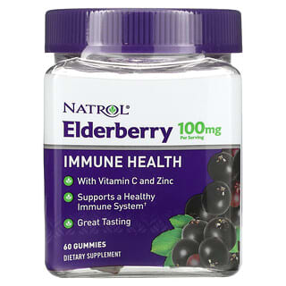 Natrol, Elderberry Immune Health, 50 mg, 60 Gummies