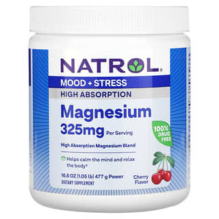Natrol, Magnésium, Cerise, 477 g