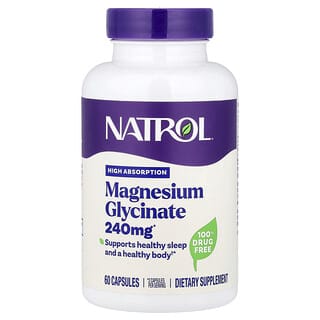 Natrol, Magnesium Glycinate, High Absorption, 240 mg, 60 Capsules