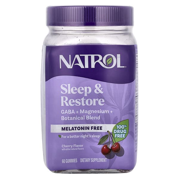Natrol, 睡眠幫助與修復軟糖，無褪黑荷爾蒙，櫻桃味，60 粒