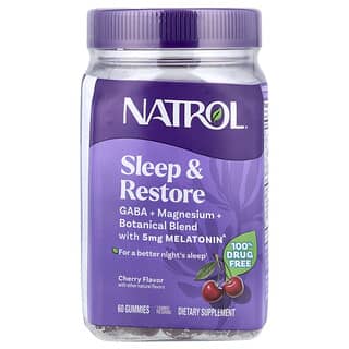 Natrol, Sleep & Restore Gummies with 5 mg Melatonin, Cherry, 60 Gummies