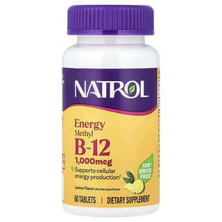 Natrol, Methyl B12, Lemon, 1,000 mcg, 60 Tablets