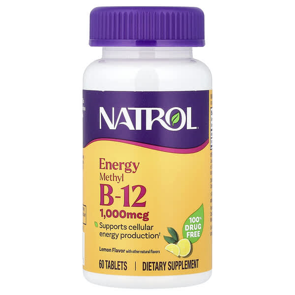 Natrol, Methyl B12, Lemon, 1,000 mcg, 60 Tablets