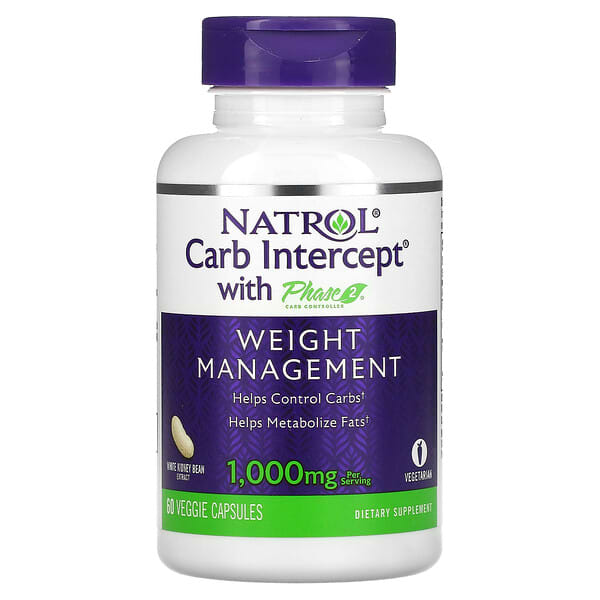Natrol, 第二代澱粉中和阻斷劑控制劑，1,000 毫克，60 粒素食膠囊（每粒膠囊 500 毫克）