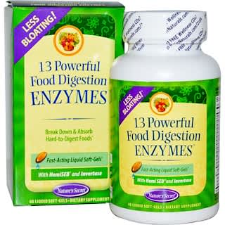 Nature's Secret, 13 Powerful Food Digestion Enzymes, 60 Liquid Soft-Gels
