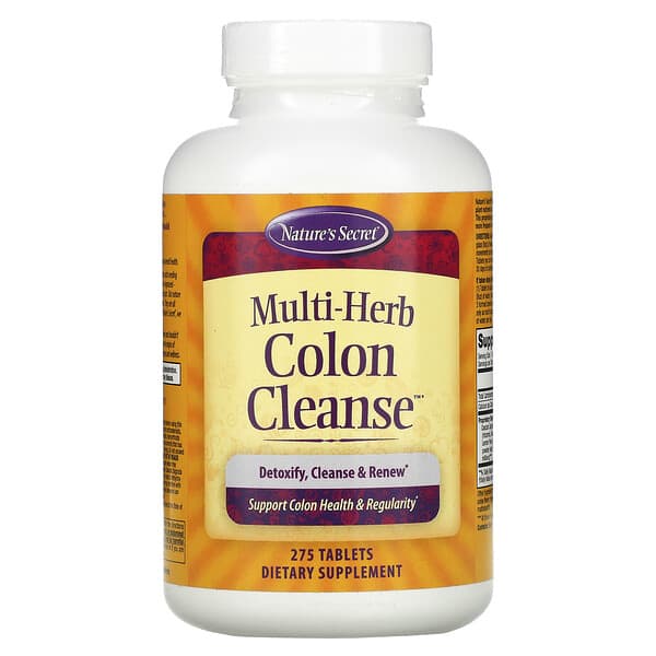 Nature's Secret, Multi-Herb Colon Cleanse, Suplemento multiherbal para la limpieza de colon, 275 comprimidos