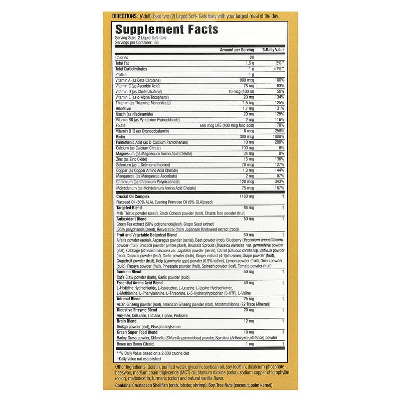 Women's 73 Nutrient Soft-Gel Multi™ With Omega-3 Oils, 60