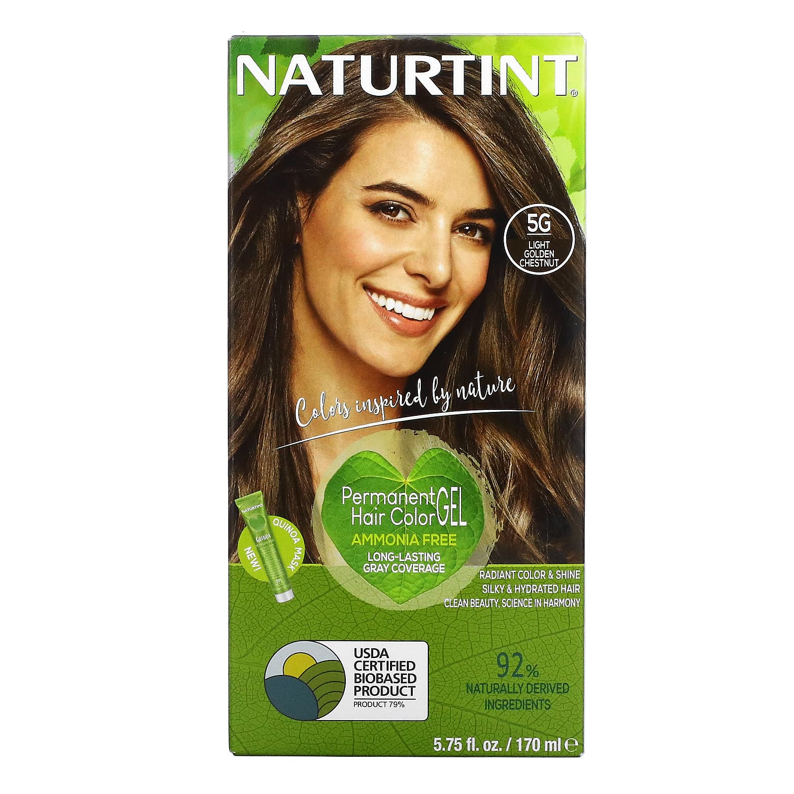 Naturtint, Permanent Hair Color Gel, 5G Light Golden Chestnut,  fl oz  (170 ml)