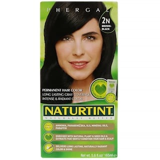 Naturtint, Tinte para el cabello permanente, 2N Castaño-Negro, 165 ml (5,6 oz. Líq.)