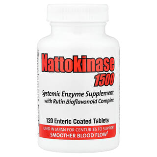 Naturally Vitamins, Nattokinase 1500, Complément enzymatique systémique, 120 comprimés à enrobage entérique