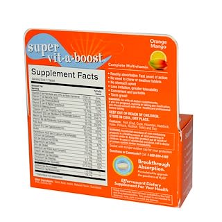Naturally Vitamins, Super Vit-a-Boost, Orange Mango Flavor, 10 Effervescent Tablets