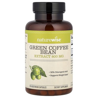 NatureWise, Green Coffee Bean Extract, 800 mcg, 60 Vegetarian Capsules