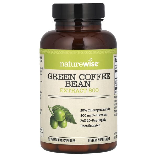 NatureWise, Green Coffee Bean Extract, 800 mg, 60 Vegetarian Capsules