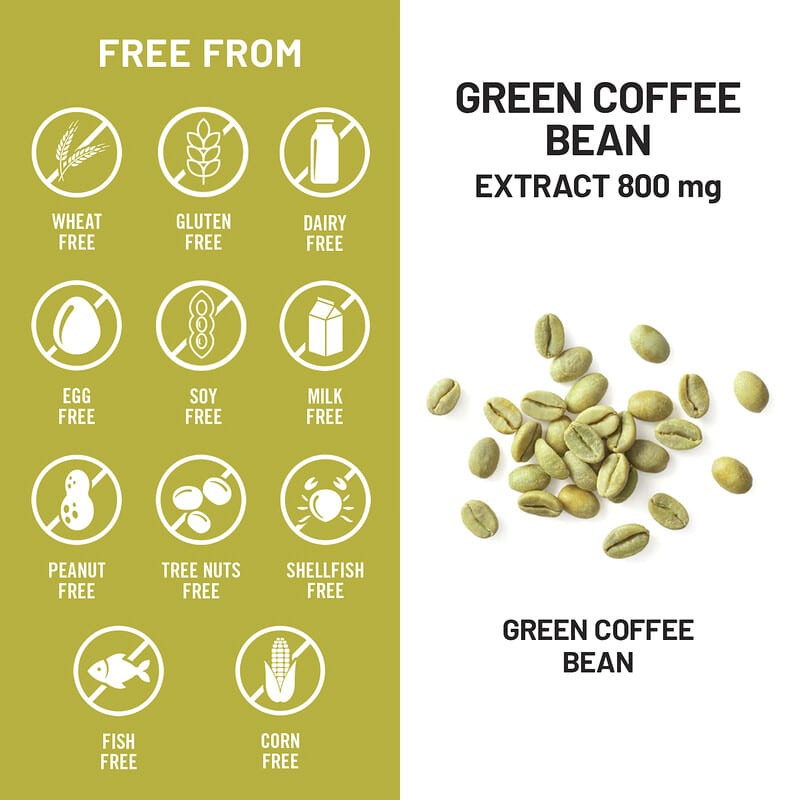 Green Coffee Bean Extract , 800 mg, 60 Vegetarian Capsules