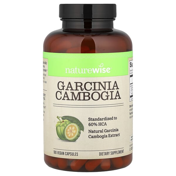 NatureWise, Garcinia Cambogia, 180 Vegan Capsules — product photo 1