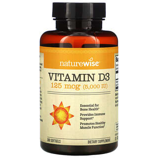 NatureWise, Vitamin D3, 125 mcg (5.000 IU), 360 Weichkapseln