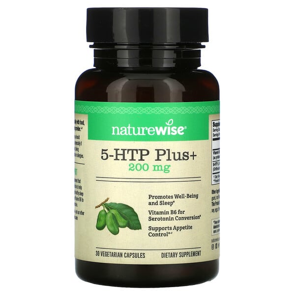 NatureWise, 5-HTPプラス＋、200mg、ベジカプセル30粒