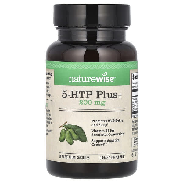 NatureWise, 5HTP Plus+, 200 mg, 30 Vegetarian Capsules