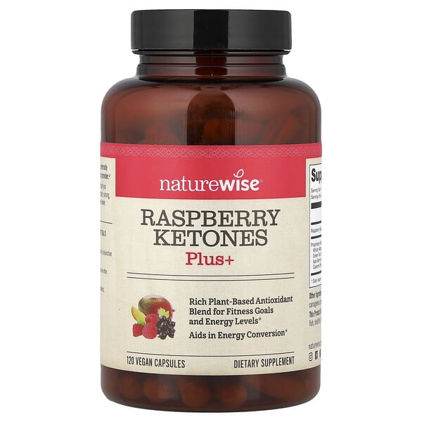NatureWise, Raspberry Ketones Plus+, 120 veganských kapslí