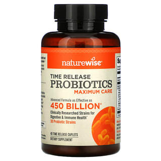 NatureWise, Probióticos de liberación prolongada, Cuidado máximo, 40 comprimidos de liberación prolongada